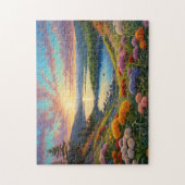 Colorful Mountain Lake Flowers Art Legpuzzel (Verticaal)