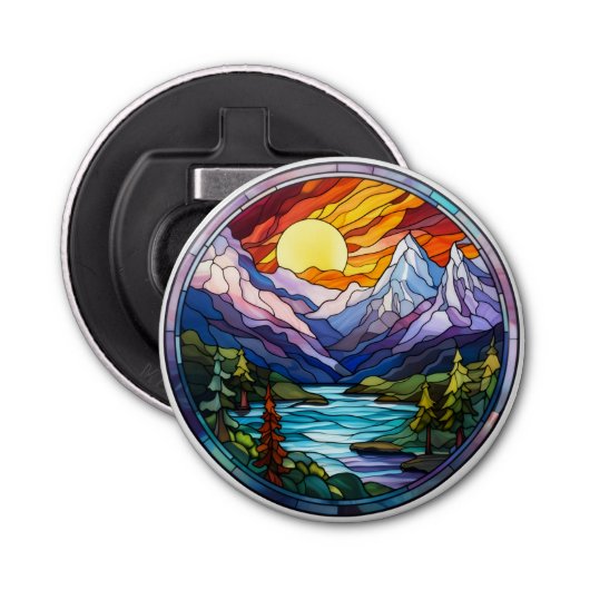 Colorful Mountain Landscape Bottle Opener (Voorkant)