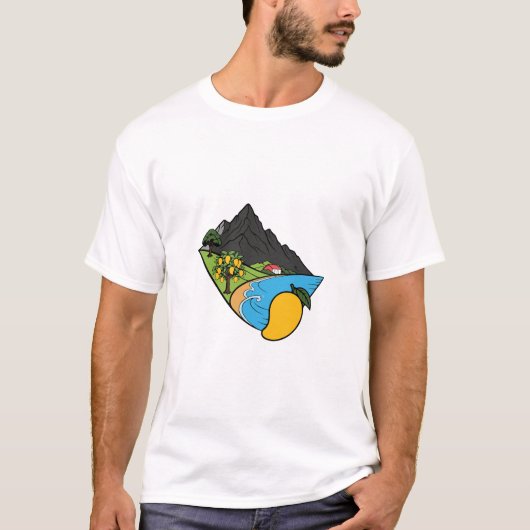 Colorful Mountain Landscape Nature Lover T-Shirt (Voorkant)