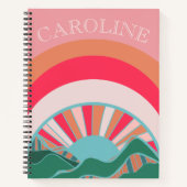 Colorful Mountain Sun Girls Custom Notitieboek (Voorkant)
