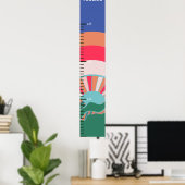 Colorful Mountain Sun Little Boys Growth Chart Poster (Thuiskantoor)