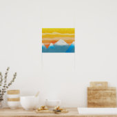 Colorful Mountain Sunset Poster (Keuken)