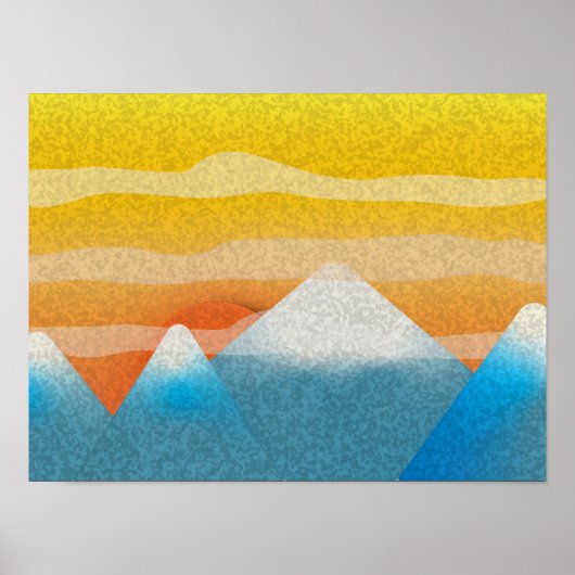 Colorful Mountain Sunset Poster (Voorkant)
