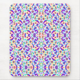 Colorful mouse pad features an intricate floral  muismat