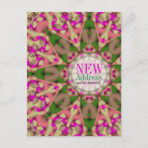Colorful Moving House New Address Briefkaart