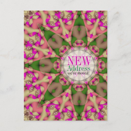 Colorful Moving House New Address Briefkaart (Voorkant)