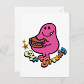 Colorful Mr Greedy Eating Briefkaart (Voorkant / Achterkant)