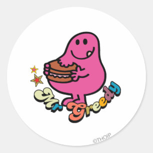 Colorful Mr Greedy Eating Ronde Sticker