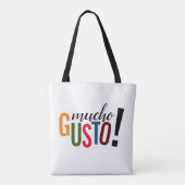 Colorful Mucho Gusto! Aangenaam kennis te maken Tote Bag (Achterkant)