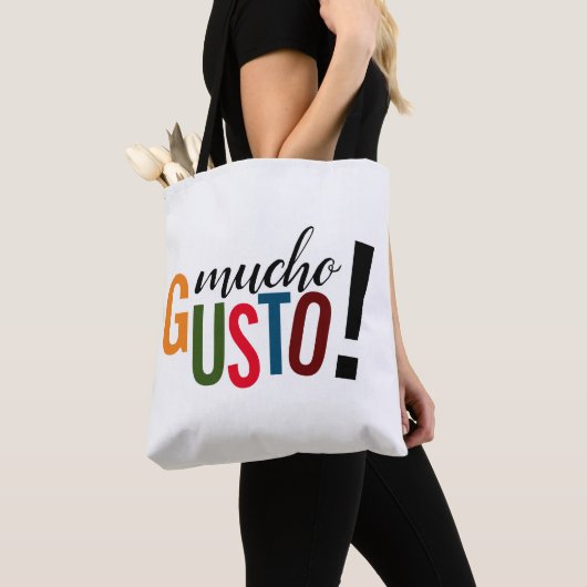 Colorful Mucho Gusto! Aangenaam kennis te maken Tote Bag (Dichtbij)