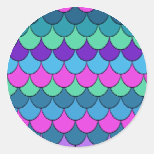 Colorful Multi-Colored Mermaid Birthday Party Ronde Sticker (Voorkant)