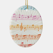Colorful Multi Colour Music Note Musician Keramisch Ornament (Rechts)