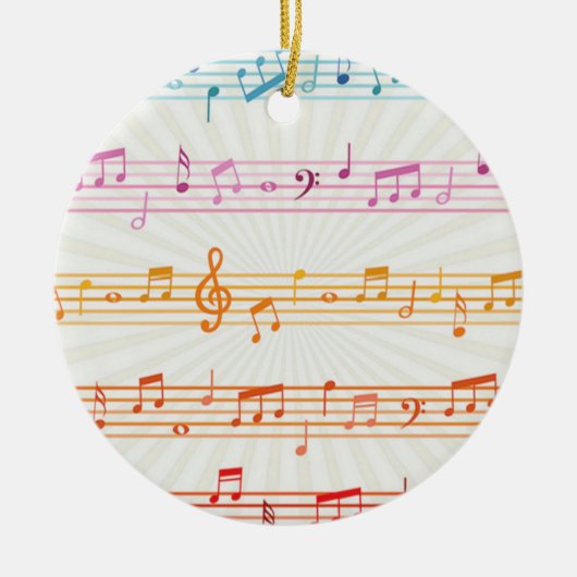 Colorful Multi Colour Music Note Musician Keramisch Ornament (Voorkant)