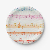 Colorful Multi Colour Music Note Musician Papieren Bordje (Voorkant)