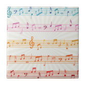 Colorful Multi Colour Music Note Musician Tegeltje (Voorkant)