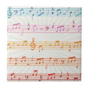 Colorful Multi Colour Music Note Musician Tegeltje