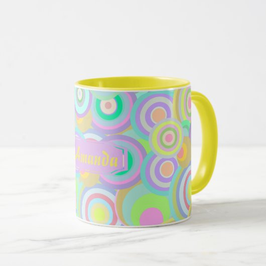 Colorful multicolkleurige naam monogram mok (Voorkant rechts)