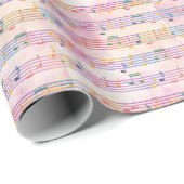 Colorful Multicolor Music Note Classic Cadeaupapier (Rol Hoek)