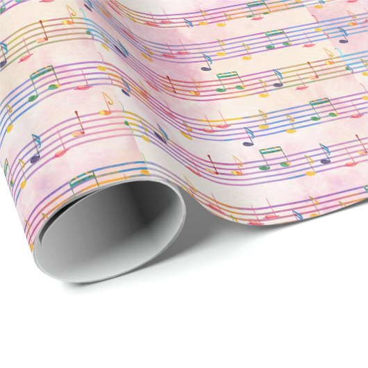 Colorful Multicolor Music Note Classic Cadeaupapier (Rol Hoek)