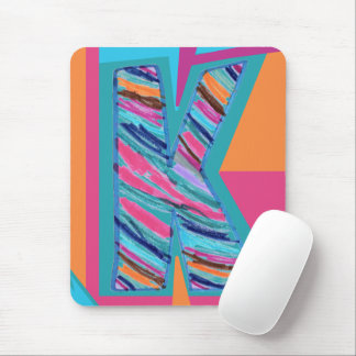 Colorful Multicolor Stripes Letter K as in Kay Muismat