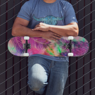 Colorful Multicolor Tropical Palm Leaves Persoonlijk Skateboard