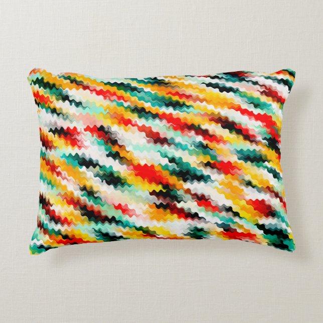 Colorful Multicolored Abstract Patroon Accent Kussen (Voorkant)