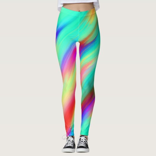 Colorful Multicolored Abstract Patroon Leggings (Voorkant)