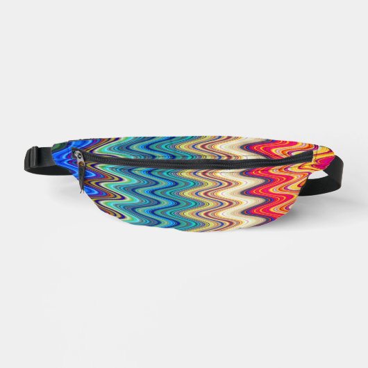 Colorful Multicolored Elegant Wavy Pattern Heuptasje (Voorkant)