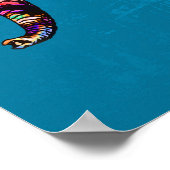 Colorful Multicolored Elephant op blauwe achtergro Poster (Hoek)