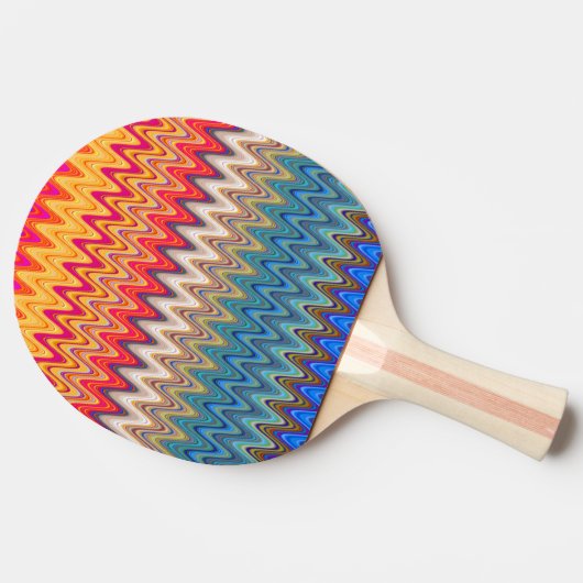 Colorful Multicolored Exotic Wavy Pattern Tafeltennisbatje (Zijkant)