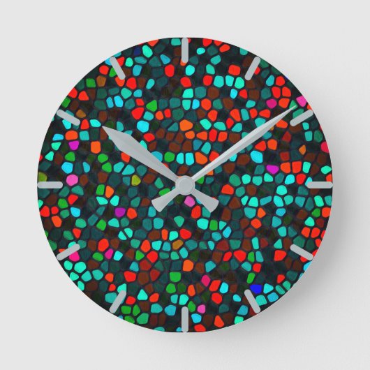 Colorful Multicolored Pattern Ronde Klok (Voorkant)