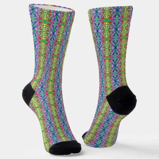 Colorful Multicolored Pattern Sokken (Gebogen)