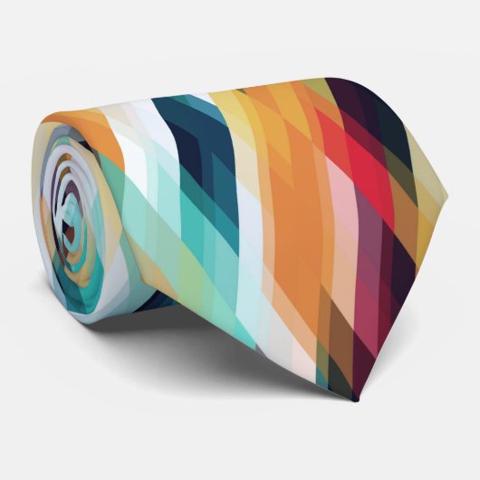 Colorful Multicolored Pattern Stropdas (Opgerold)