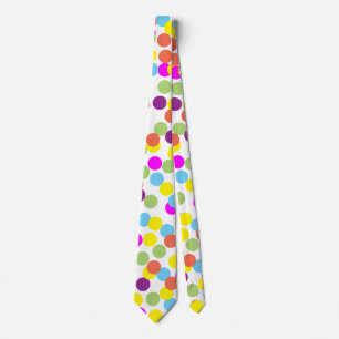 Colorful Multicolored Polka-Stippen op Wit Stropdas