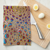 Colorful Multicolored Soap Bubbles Art Theedoek (Quarter Fold)