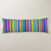 Colorful Multicolored Wavy Line Pattern Lichaamskussen (Achterkant)