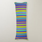Colorful Multicolored Wavy Line Pattern Lichaamskussen (Voorkant Verticaal)