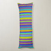 Colorful Multicolored Wavy Line Pattern Lichaamskussen (Achterkant (Verticaal))