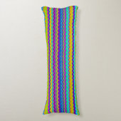 Colorful Multicolored Wavy Line Pattern Lichaamskussen (Voorkant Verticaal)