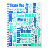 Colorful Multilingual Dank u voor het journaal Notitieboek (Voorkant)