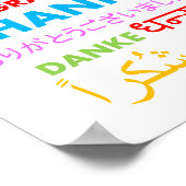 Colorful Multiple Language Hartelijk dank Poster (Hoek)