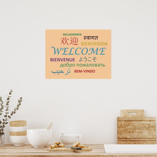 Colorful Multiple Language Welcome Poster (Keuken)