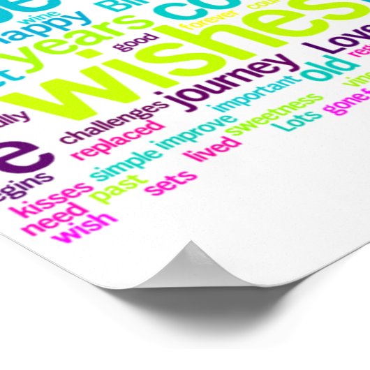 Colorful Multiple Language Word Cloud Poster (Hoek)