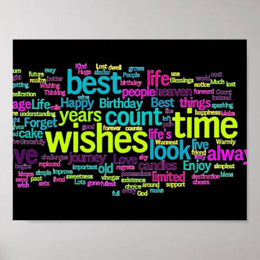 Colorful Multiple Language Word Cloud Poster (Voorkant)