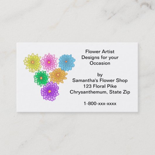 Colorful Mums - Aangepaste Visitekaartjes (Voorkant)