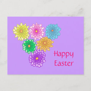 Colorful Mums Happy Easter Briefkaarten