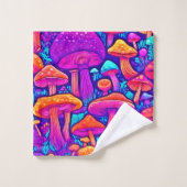 Colorful Mushroom Patroon Bad Handdoek (Wasdoekje)