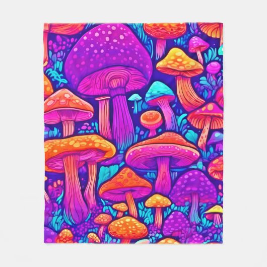 Colorful Mushroom Patroon Fleece Deken (Voorkant)