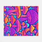 Colorful Mushroom Patroon Fleece Deken (Voorkant (Horizontaal))