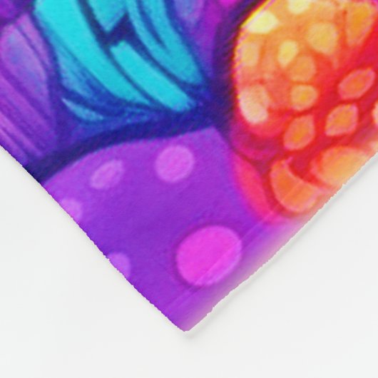 Colorful Mushroom Patroon Fleece Deken (Hoek)